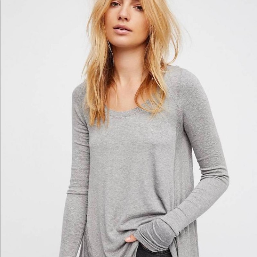 Free People gray long shirt/poncho